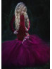 Burgundy Velvet Mermaid Flower Girl Dress
